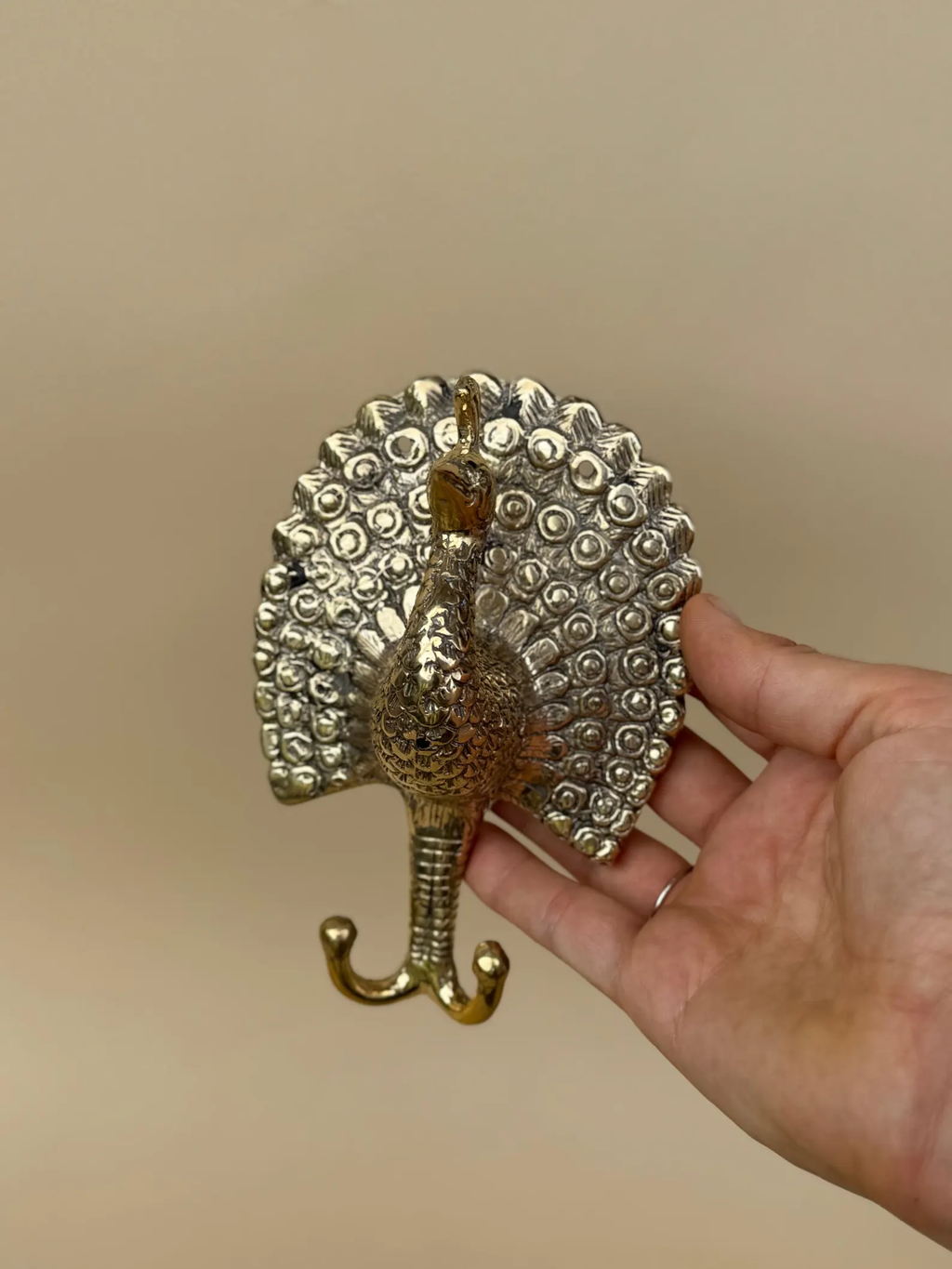 Vintage Brass Peacock Wall Hook "Majesty"