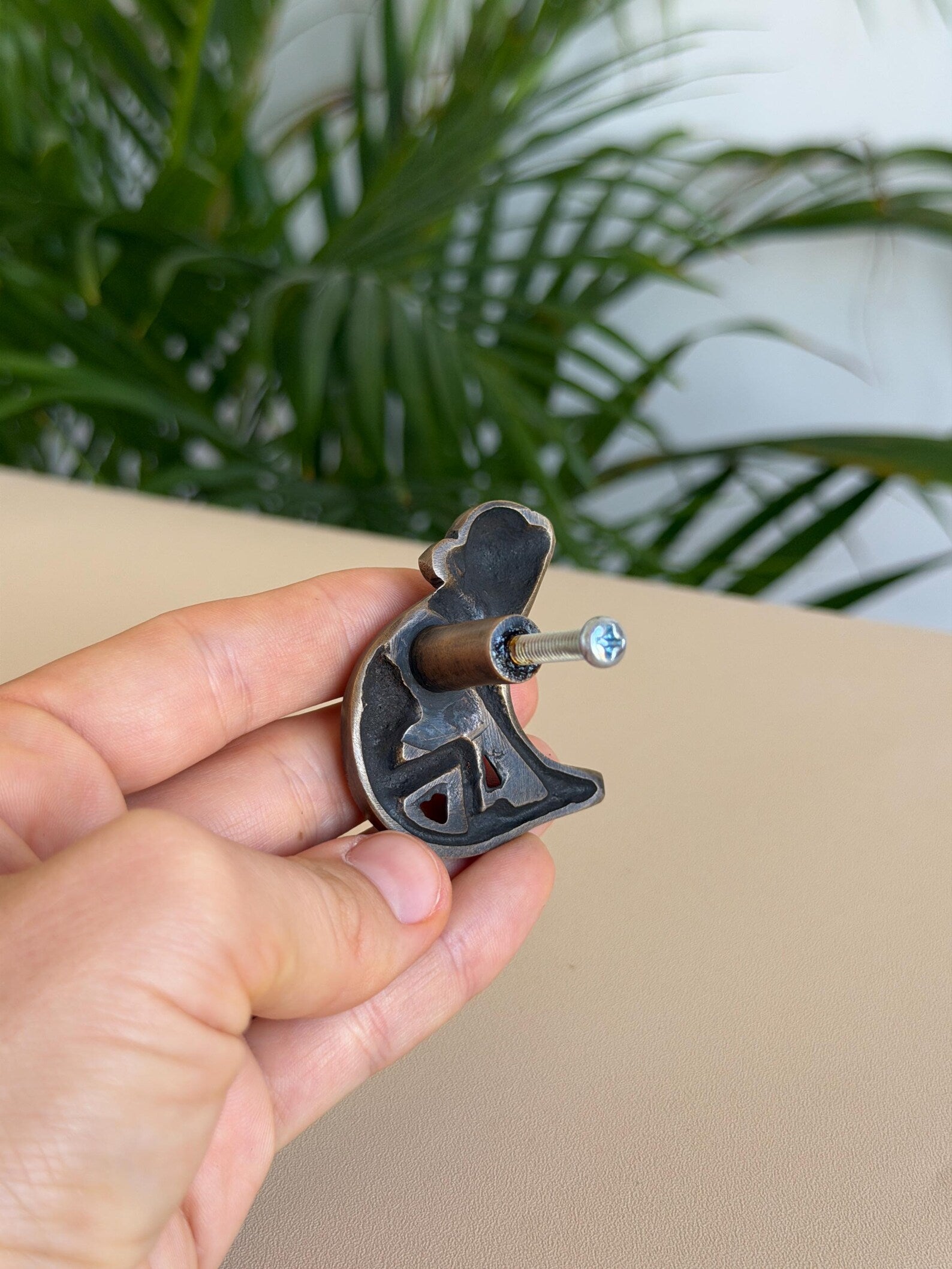 Vintage Brass Monkey Cabinet Knob "Safari Play"