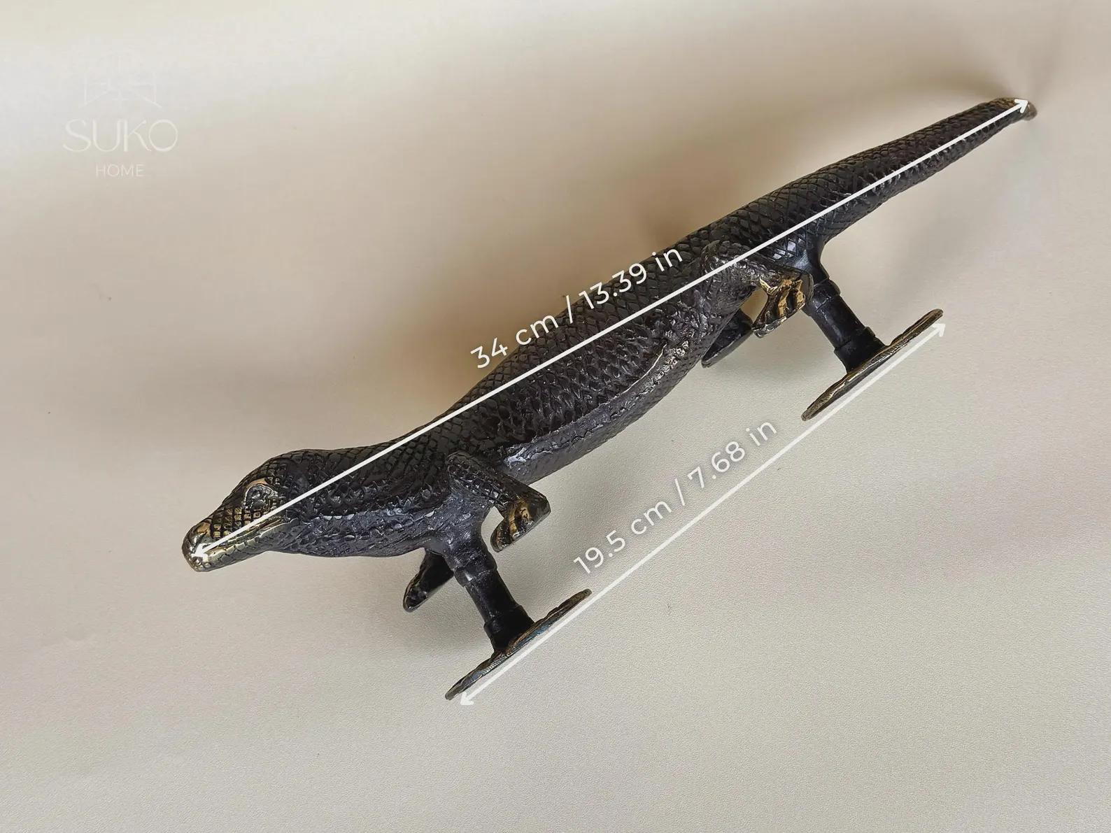 Vintage Brass Gecko Door Handle Set "Sahara"