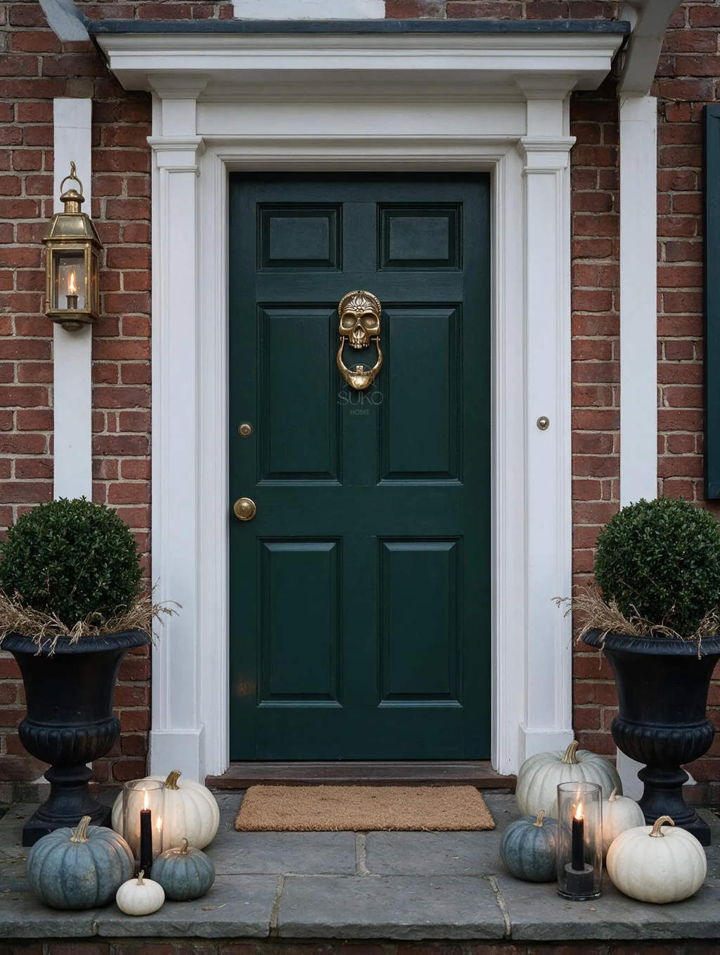Working brass skull knocker, 20 cm door hardware
