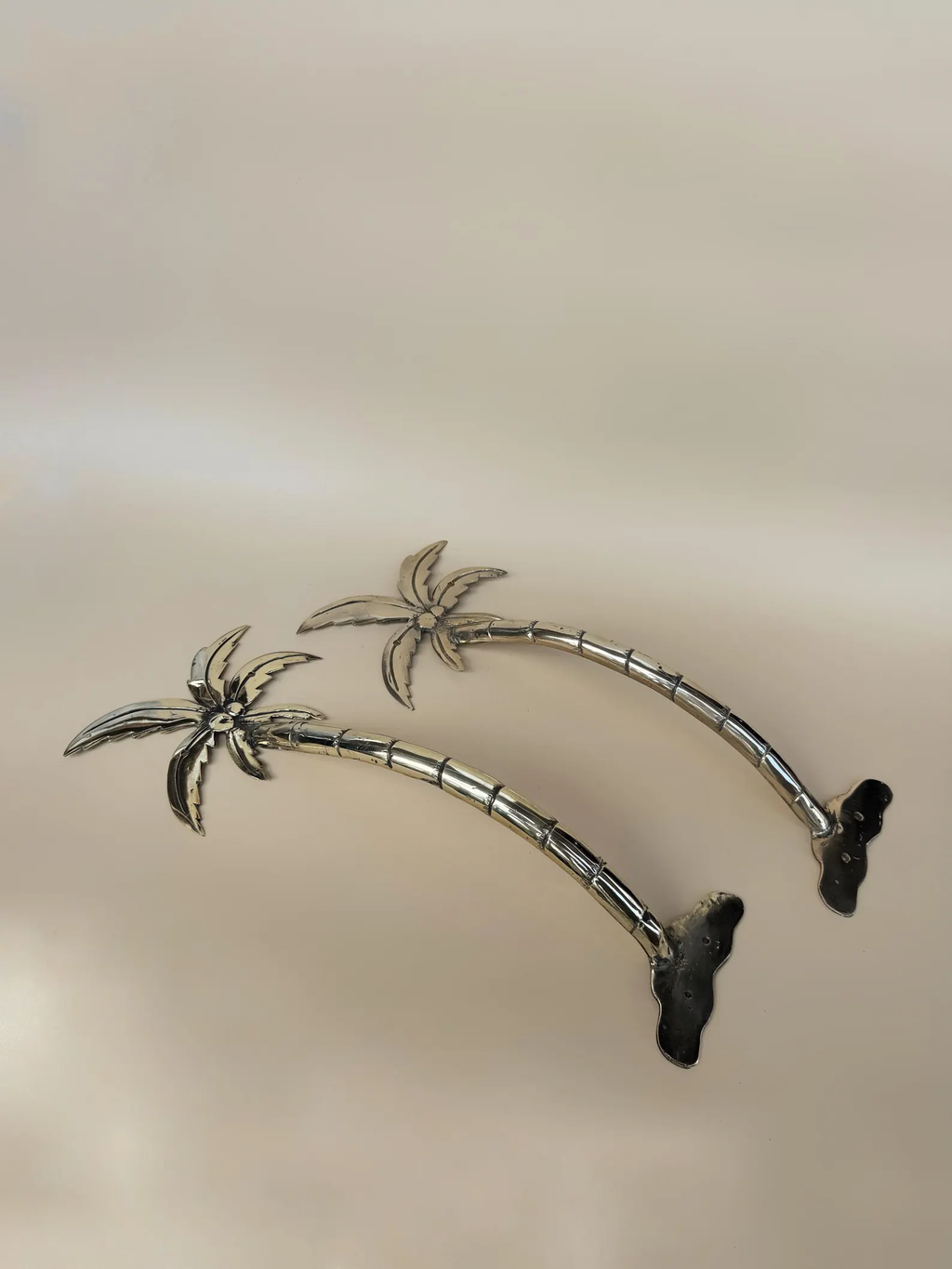 Vintage Brass Palm Tree Door Handle "Oasis"