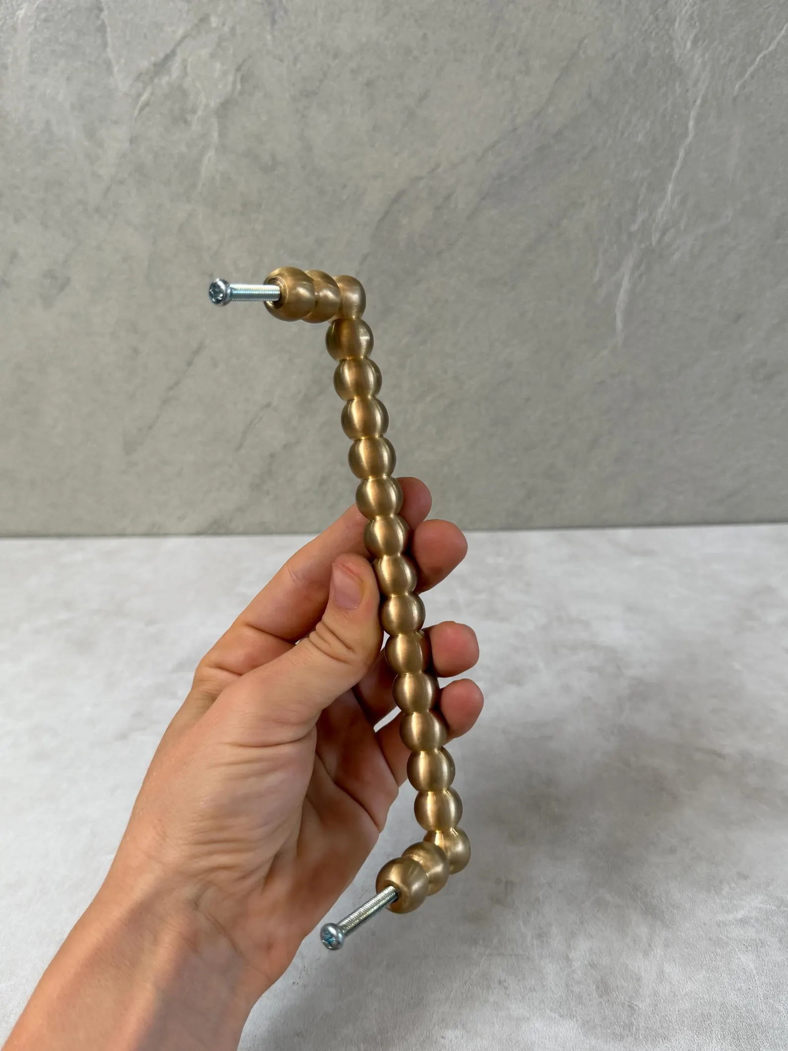 Brass Beaded Cabinet Handle