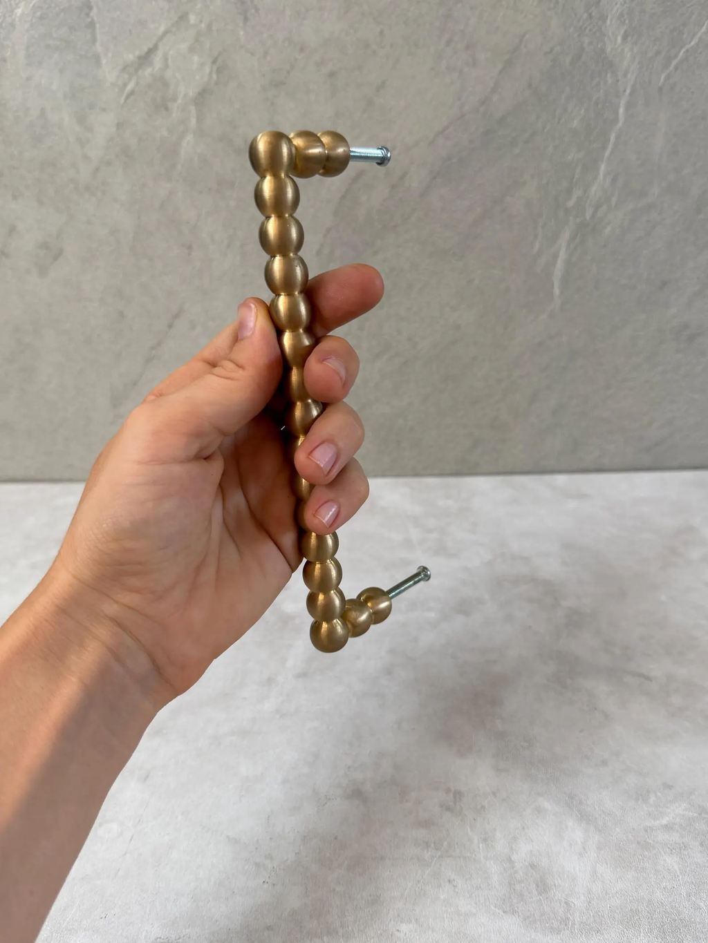 Brass Beaded Cabinet Handle