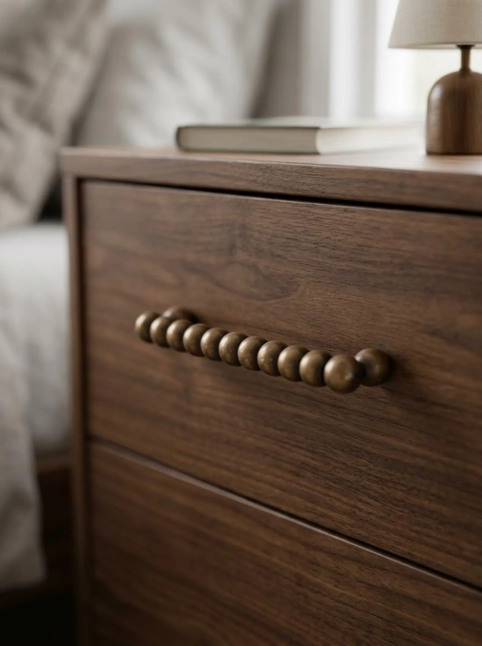 Brass Beaded Cabinet Handle