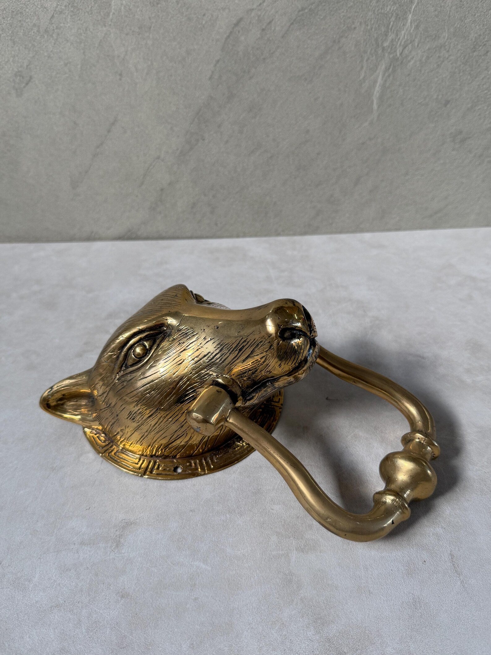 Brass Wolf Door Knocker
