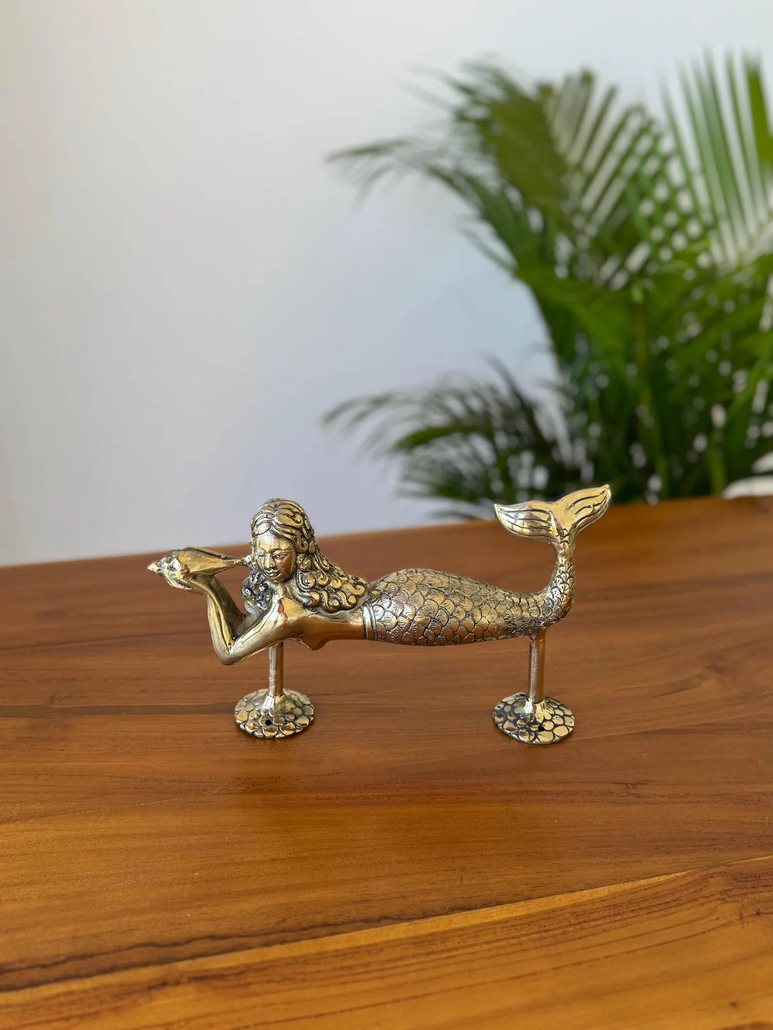 Vintage Brass Mermaid Door Handle "Siren’s Call"