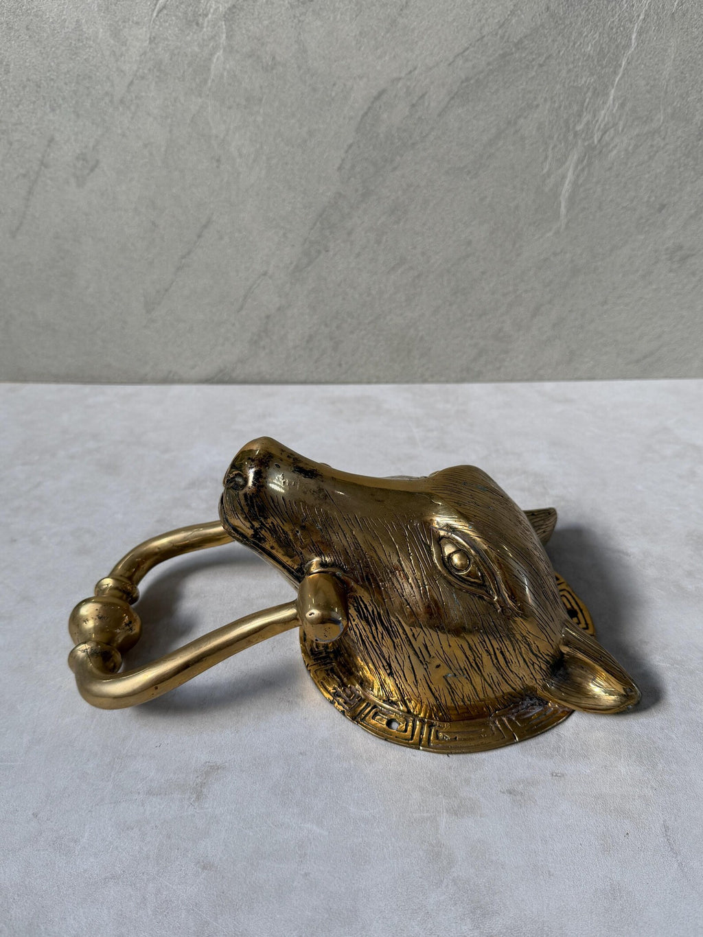 Brass Wolf Door Knocker