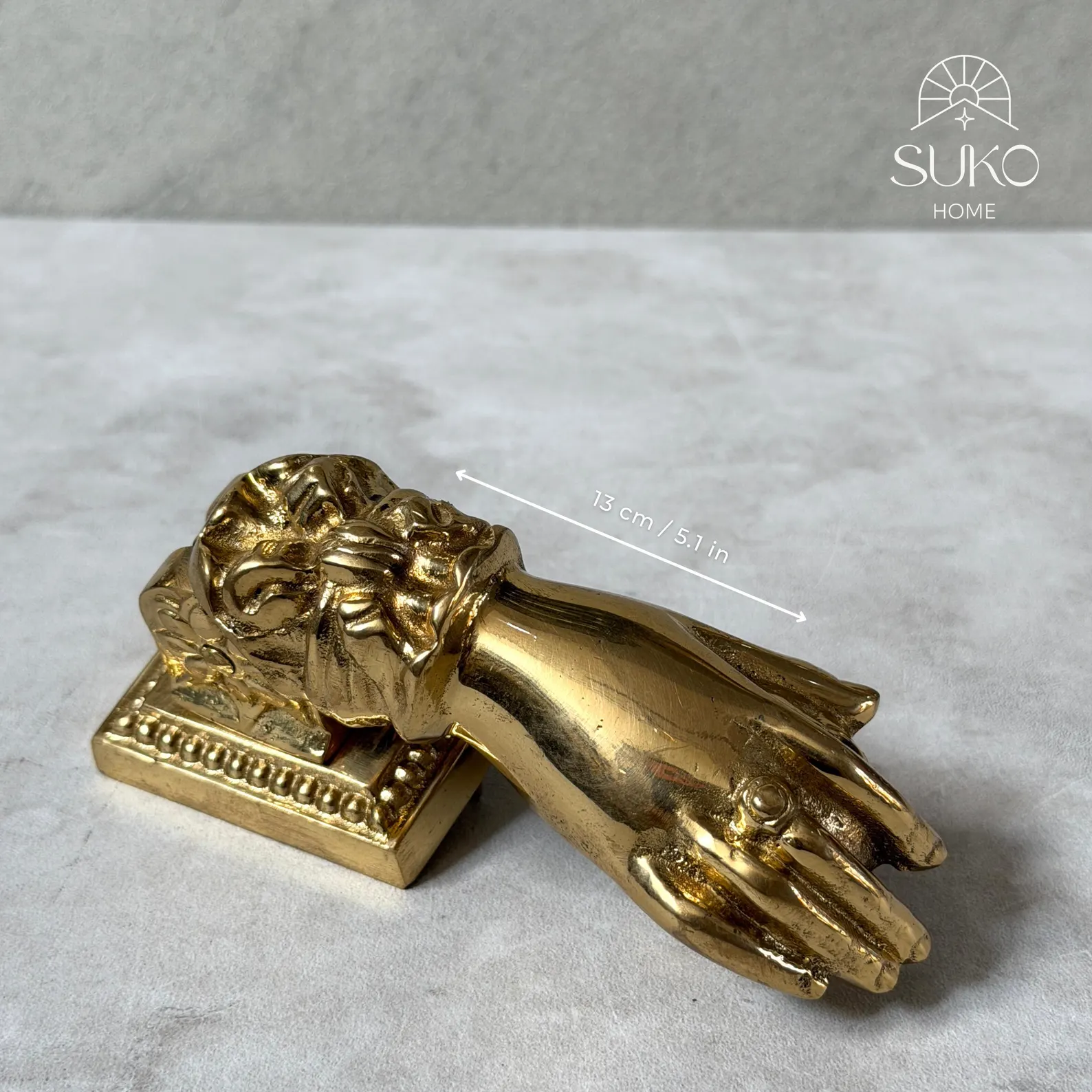 Vintage Brass Hand Door Knocker "Victorian Touch"