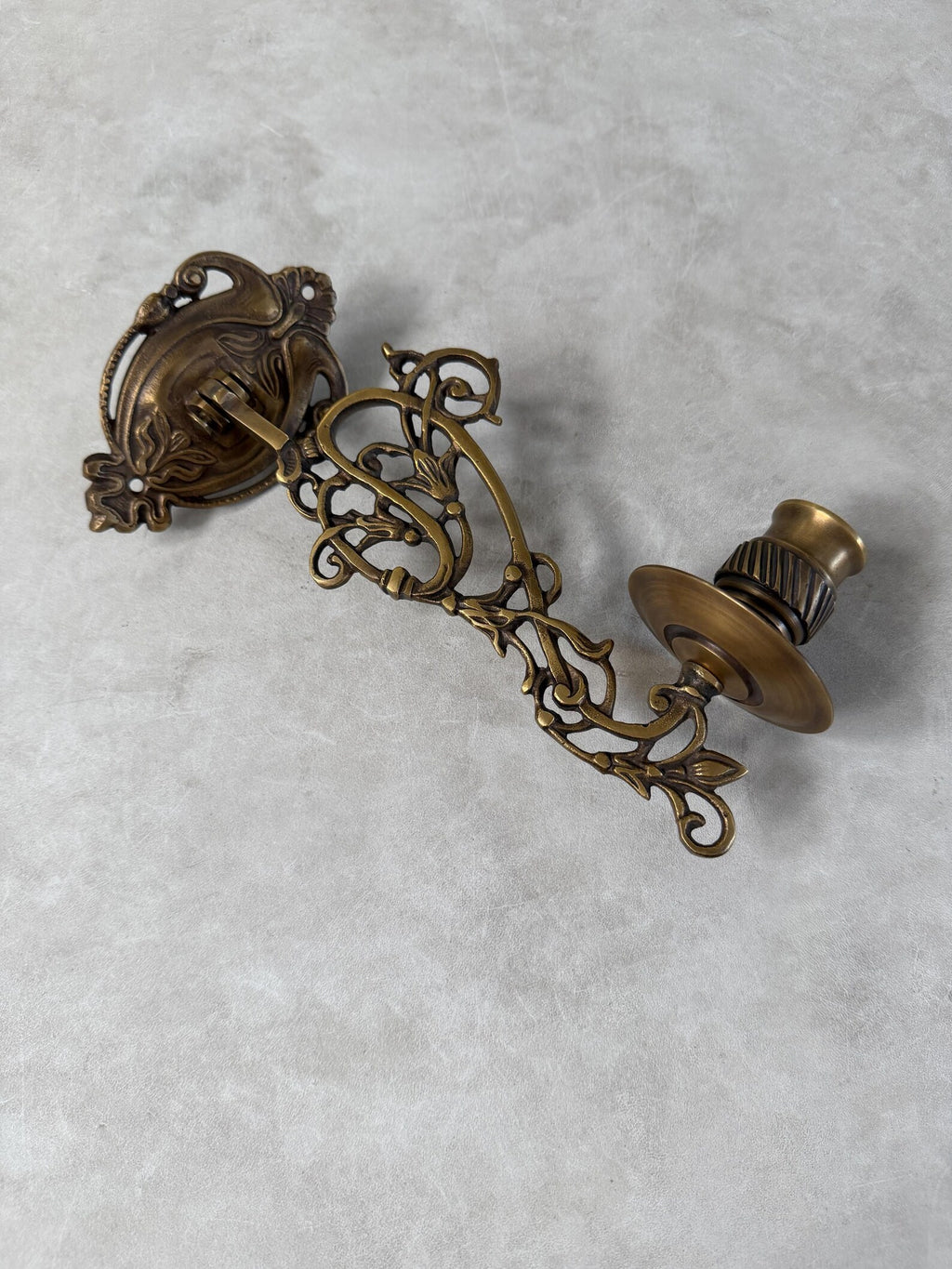 Vintage Brass Wall Candle Holder "Gothic Sconce"