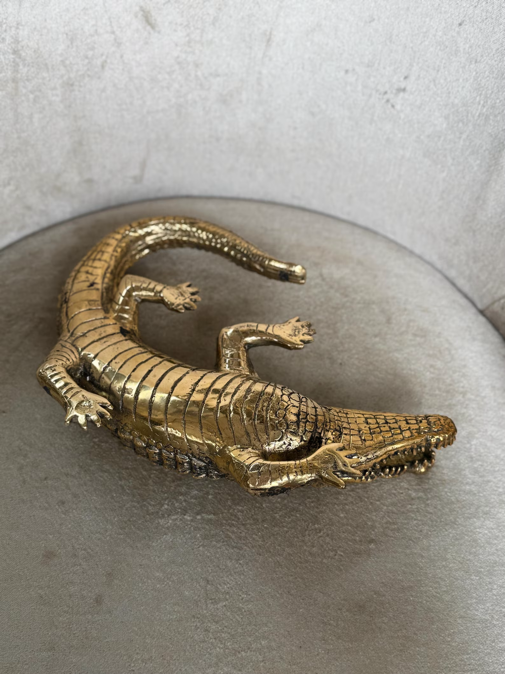 Brass Crocodile Statue