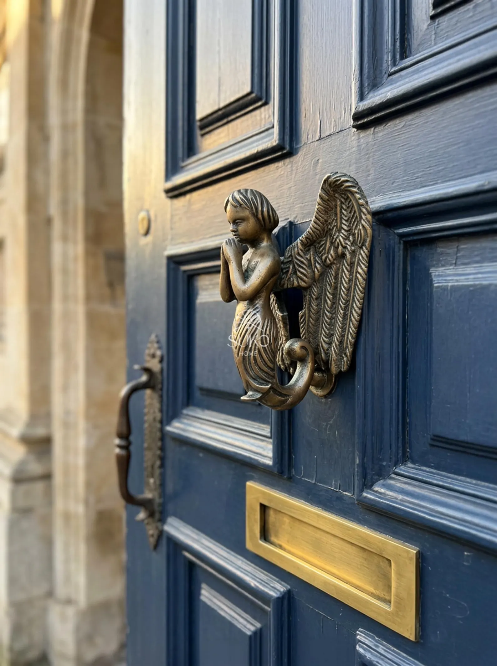 Vintage Brass Angel Door Knocker "Cherub Guardian"