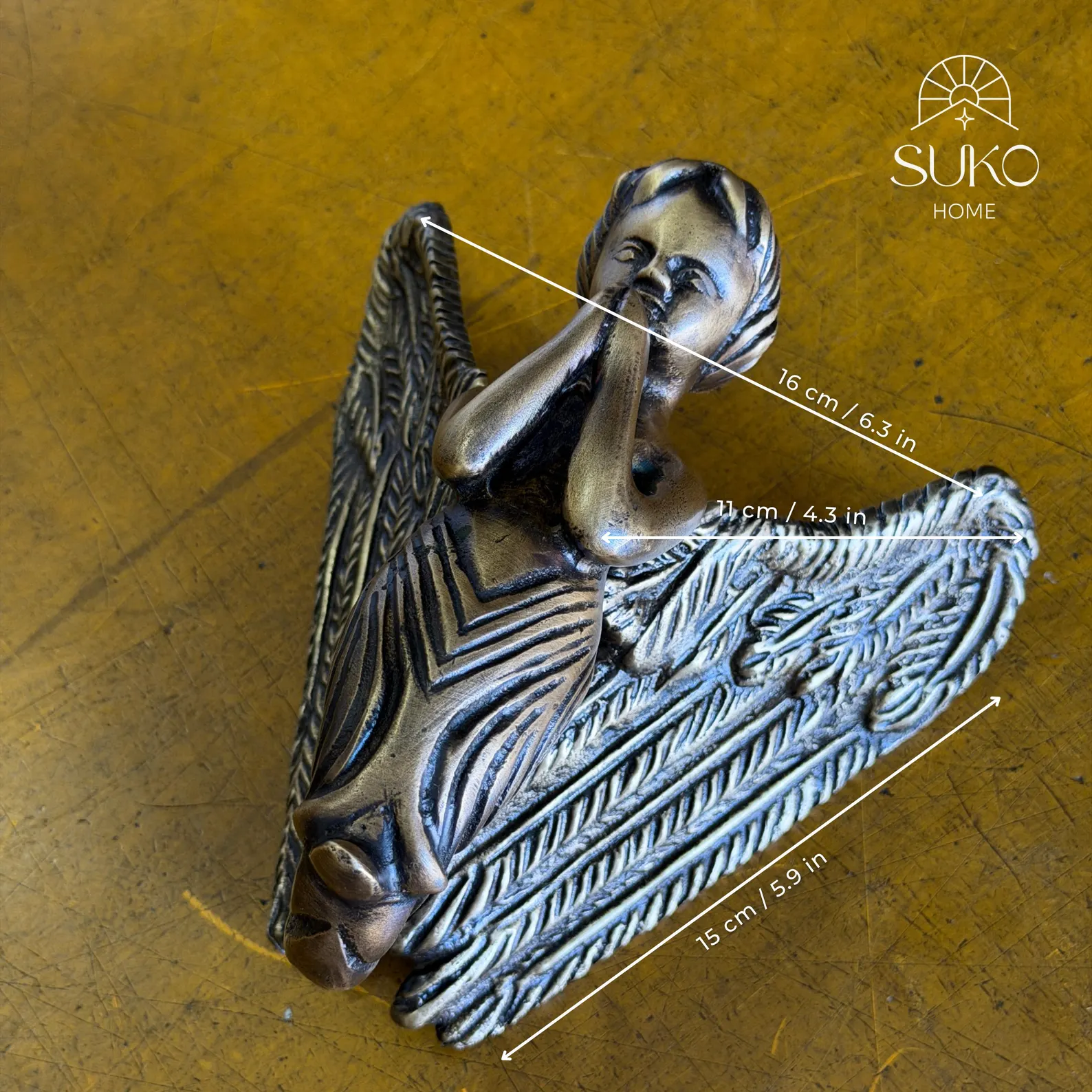 Vintage Brass Angel Door Knocker "Cherub Guardian"