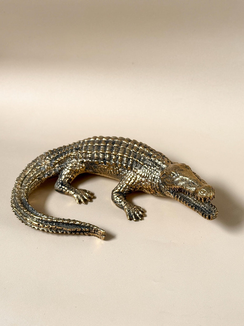 Brass Crocodile Statue