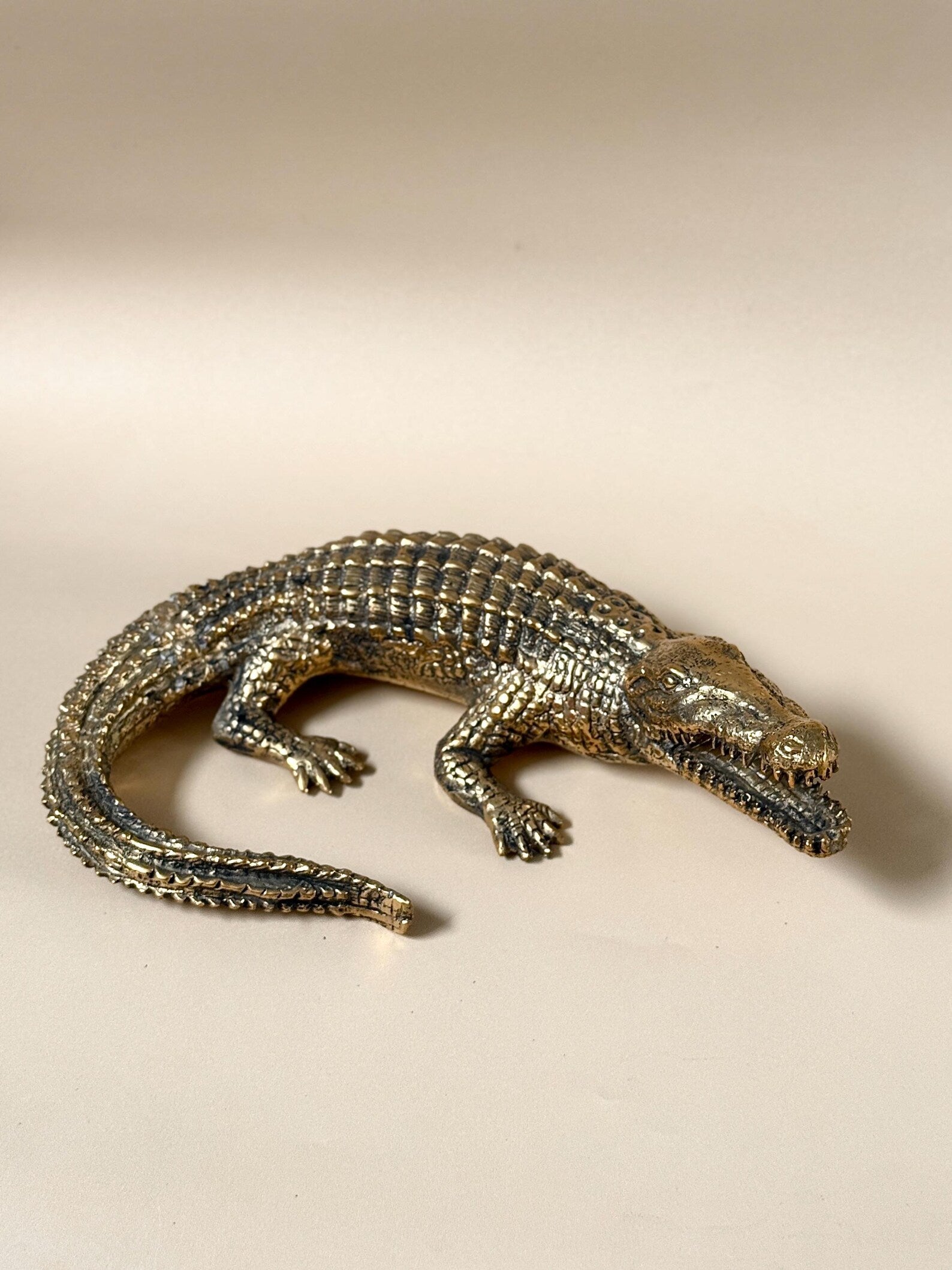 Brass Crocodile Statue