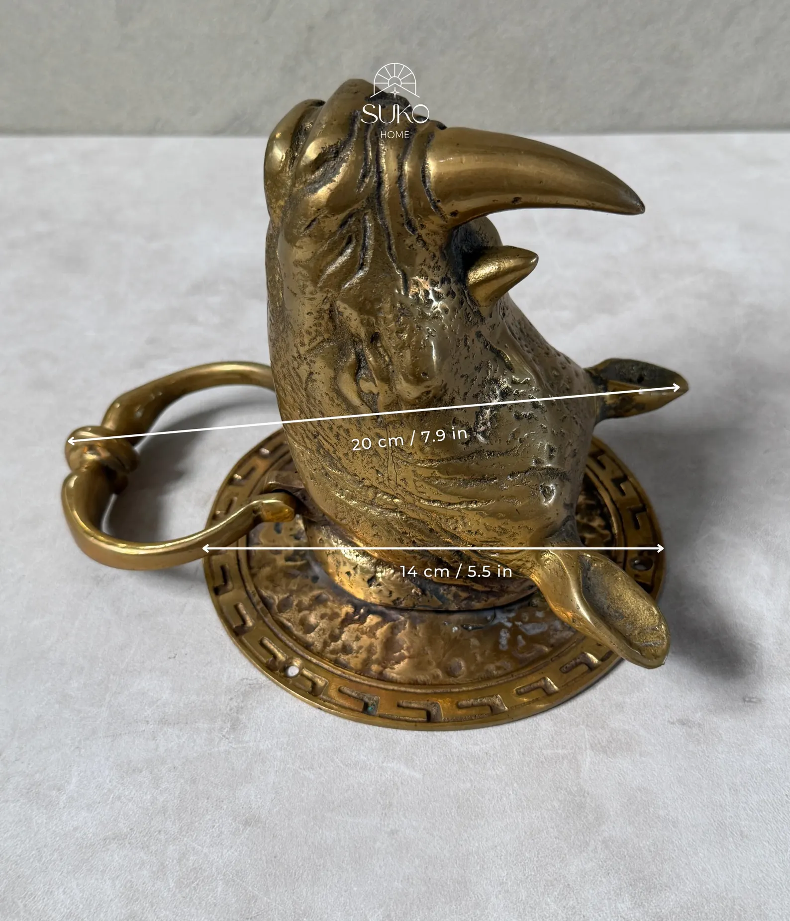 Brass Rhino Door Knocker