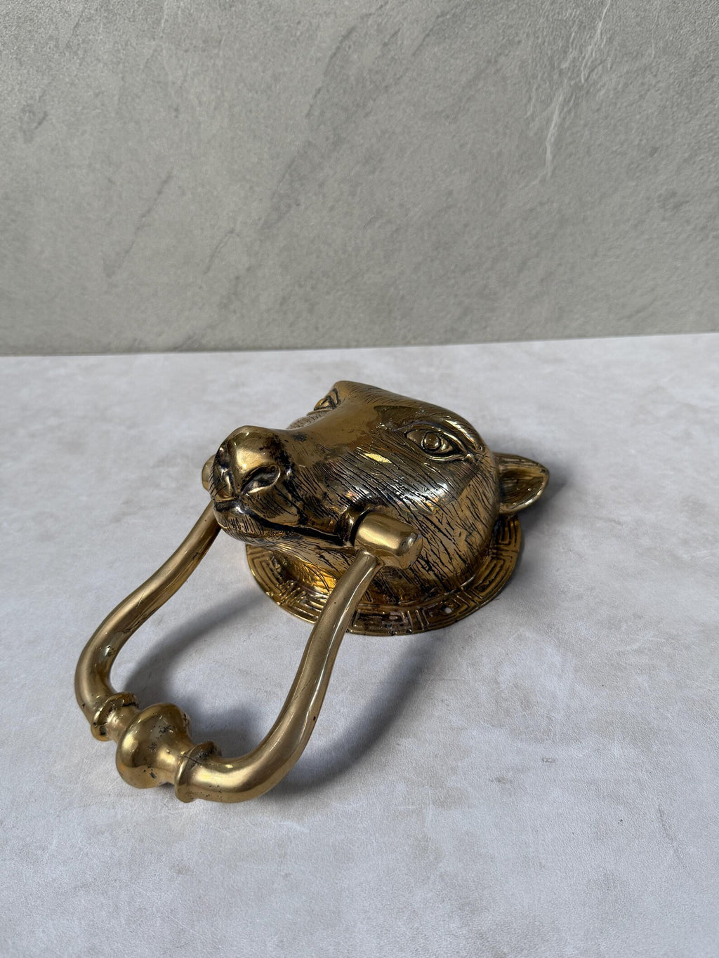 Brass Wolf Door Knocker