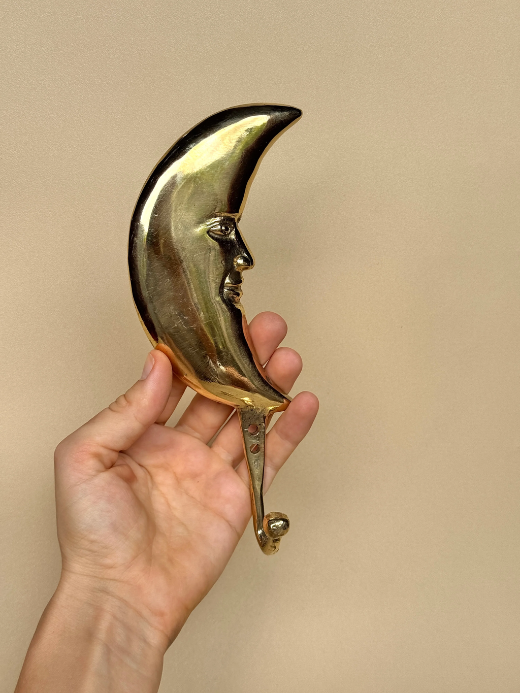 Vintage Brass Celestial Set "Luna & Crescent"