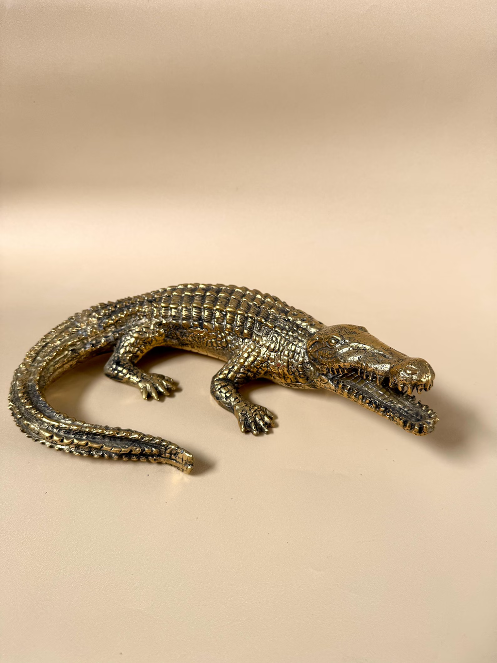 Brass Crocodile Statue