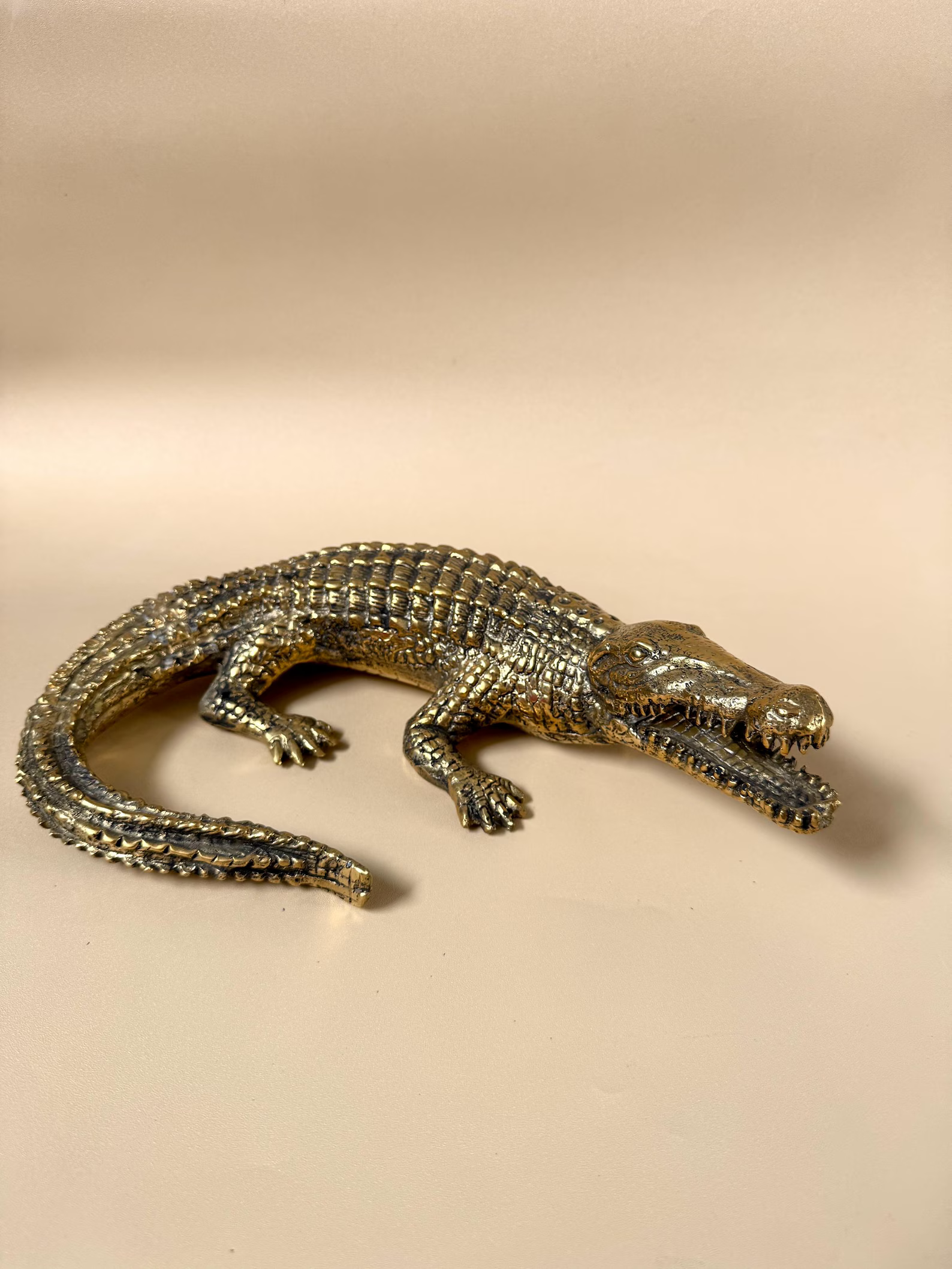 Brass Crocodile Statue