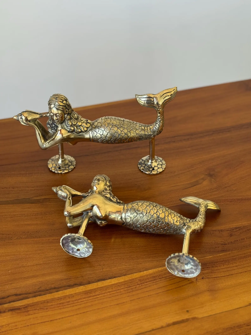 Vintage Brass Mermaid Door Handle "Siren’s Call"