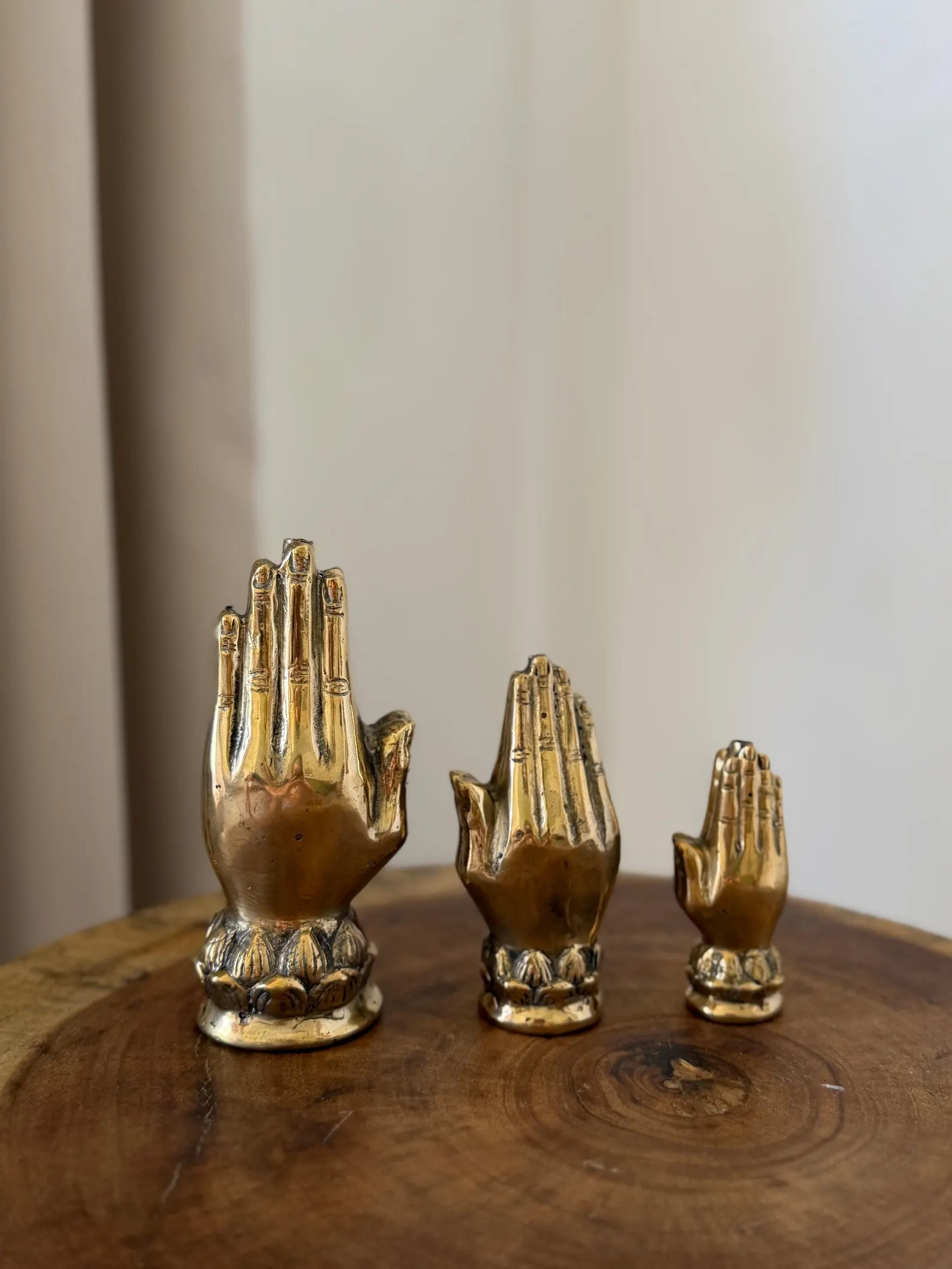 Handcrafted Brass Praying Hands Incense Holder "Ubud Ritual"