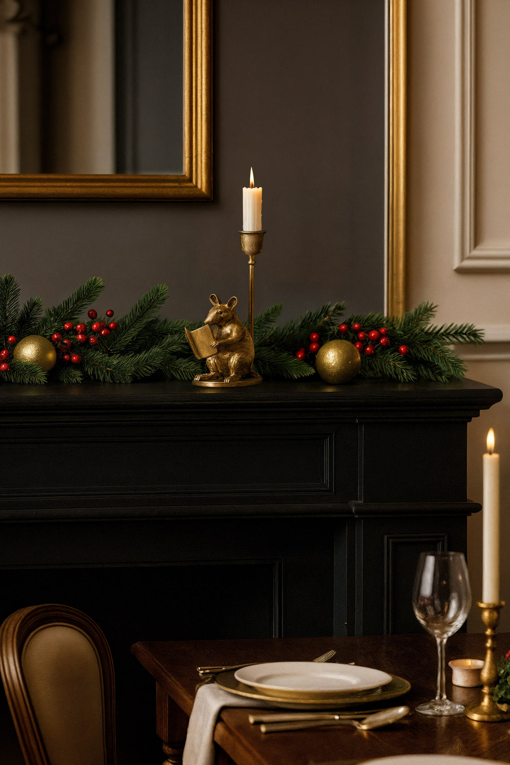 Brass Mouse Candleholder