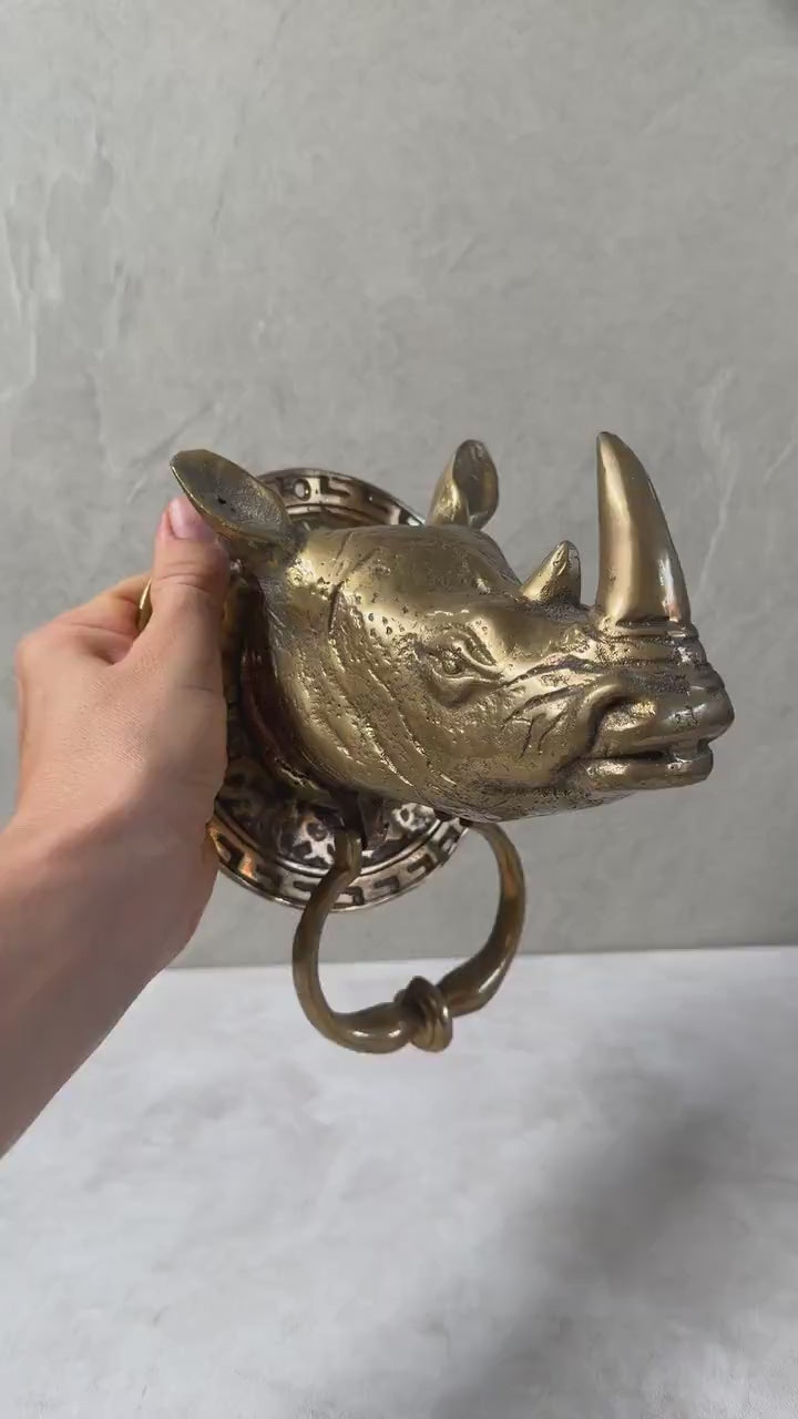 Brass Rhino Door Knocker