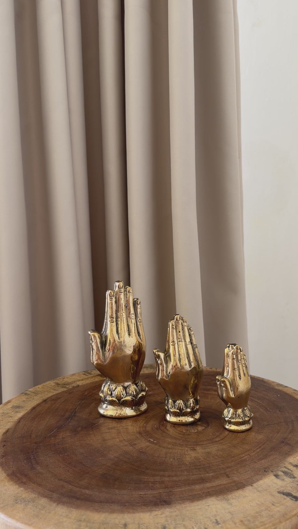 Handcrafted Brass Praying Hands Incense Holder "Ubud Ritual"