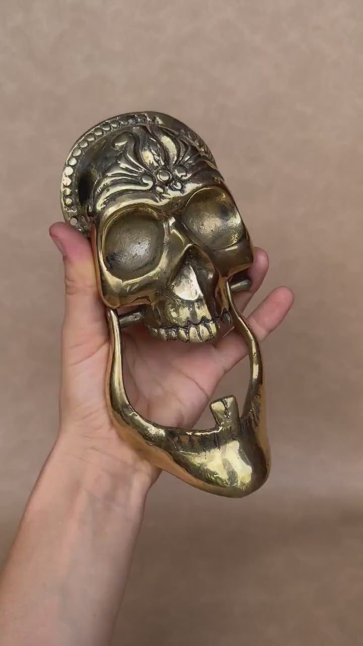 Brass Skull Door Knocker