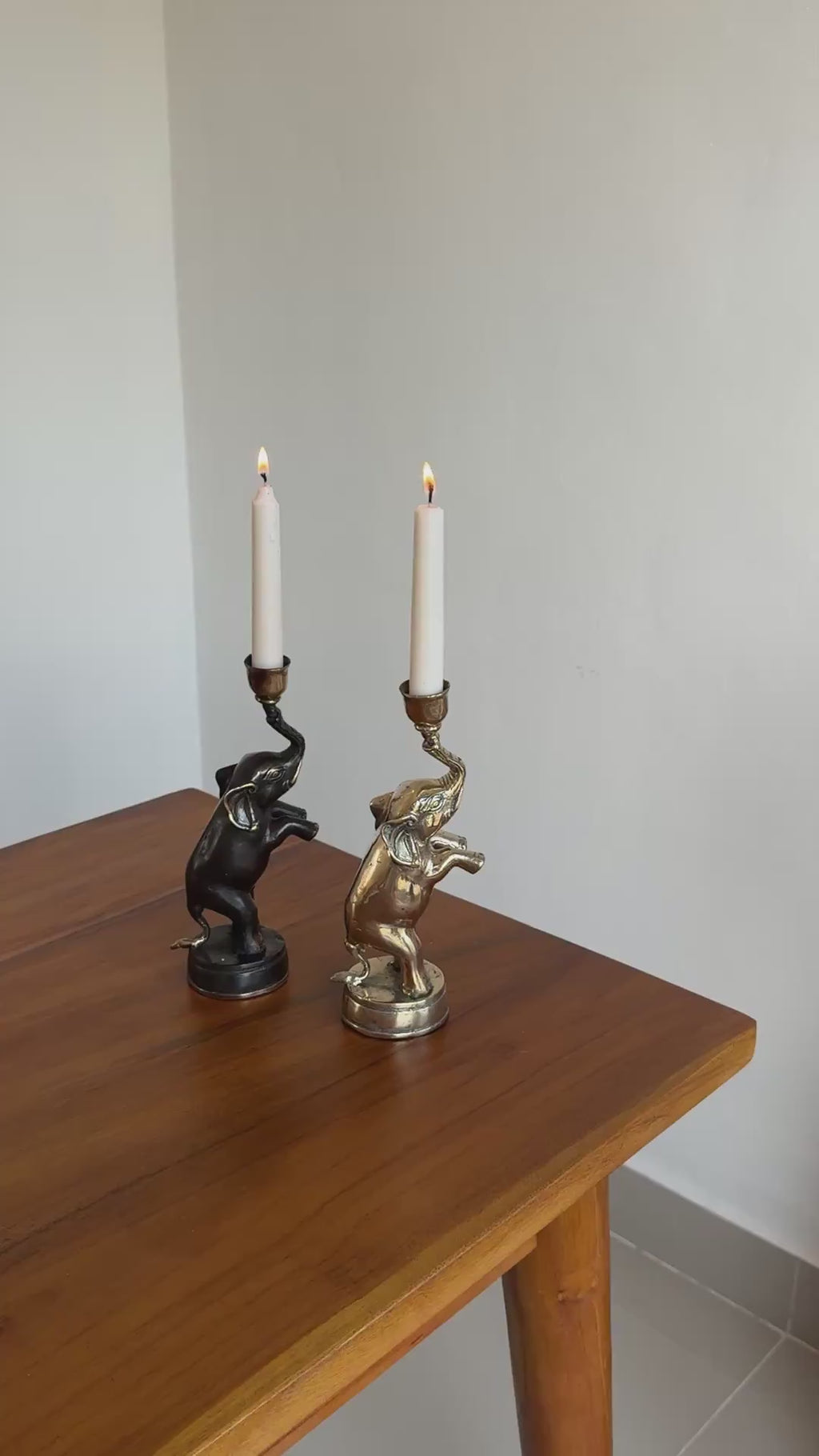 Brass Elephant Candleholder