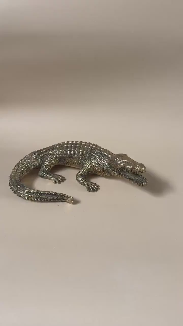 Brass Crocodile Statue