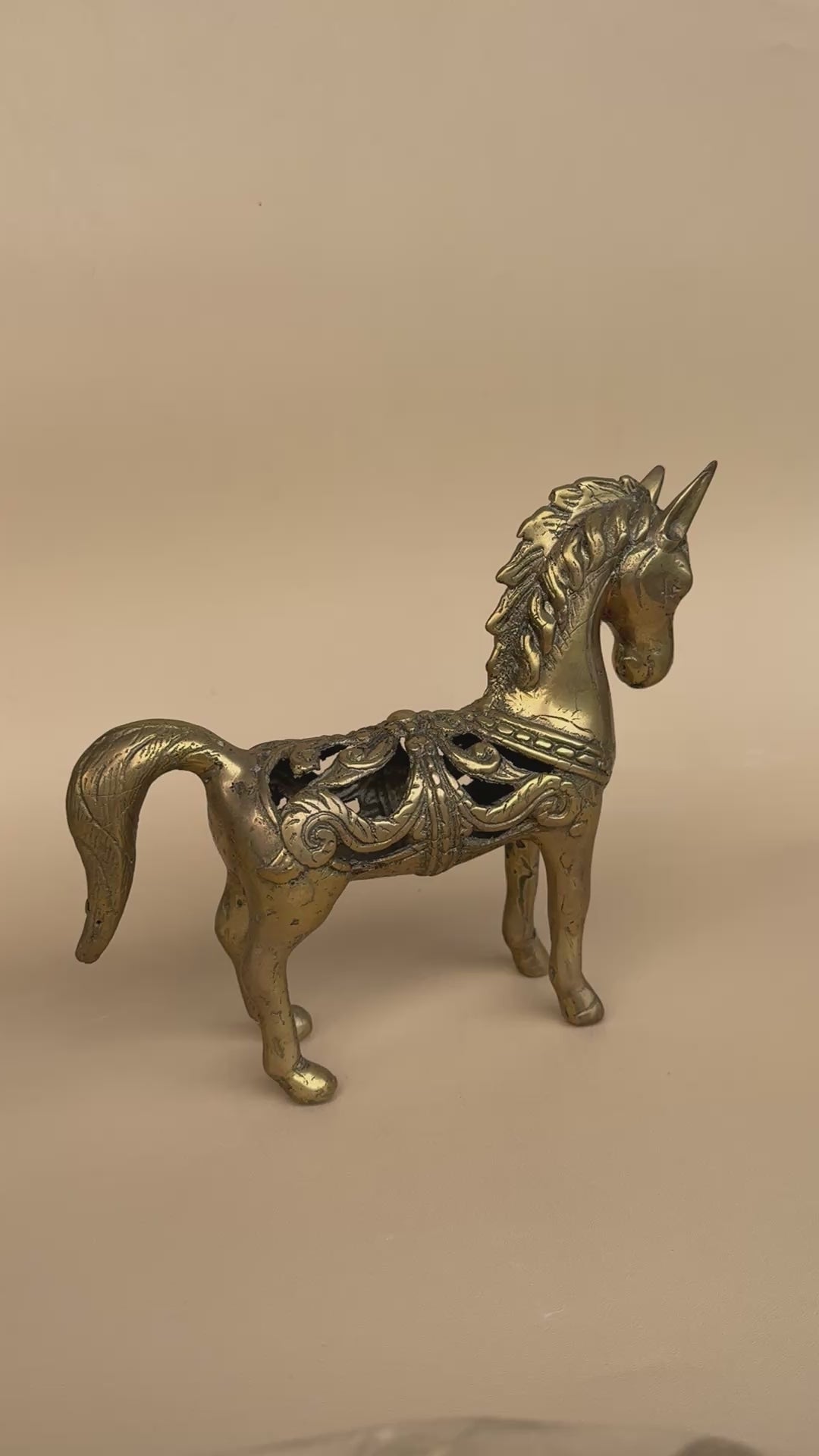 Small Vintage Brass Horse
