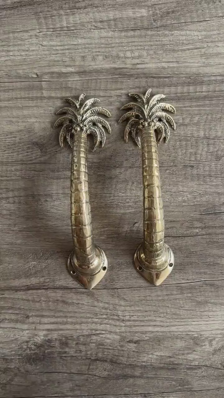Brass Palm Tree Door Handle
