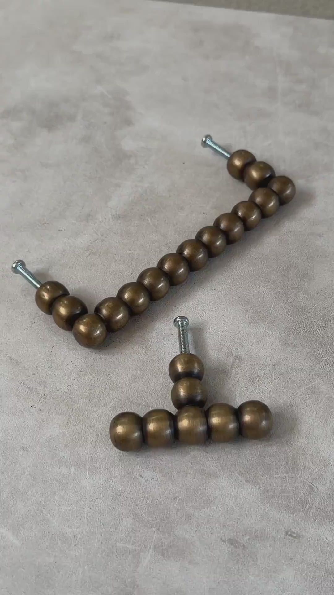 Brass Beaded Cabinet Handle
