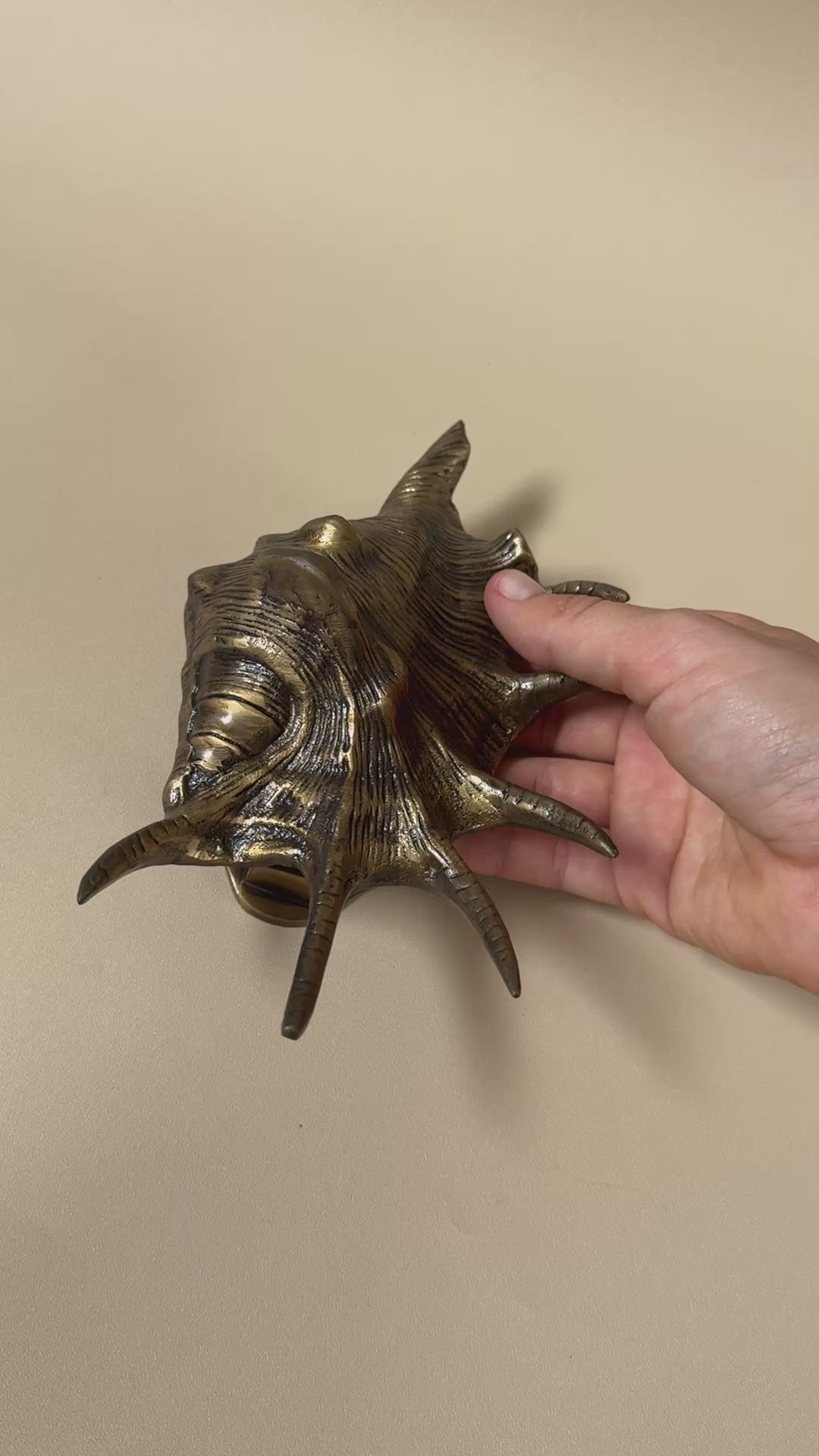 Vintage Brass Conch Shell Door Knocker