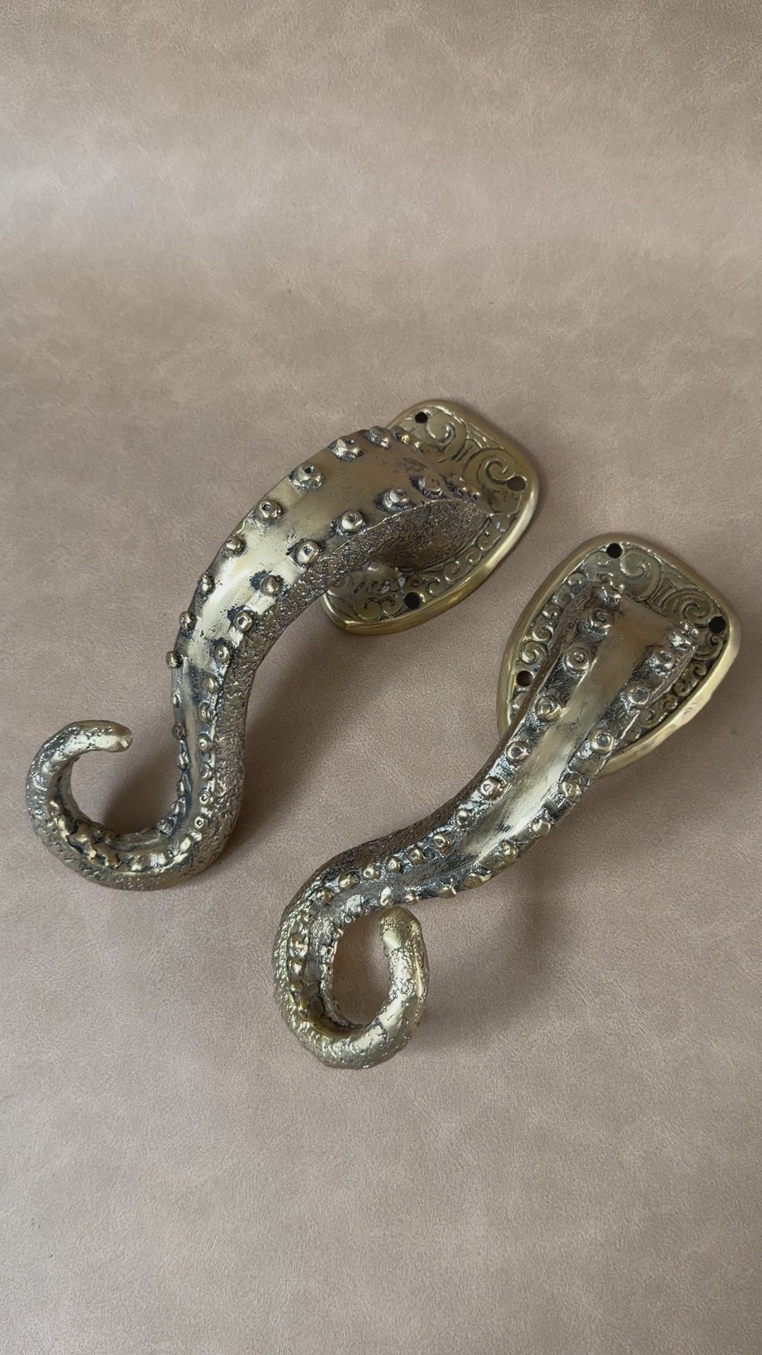 Brass Octopus Tentacle Door Pull