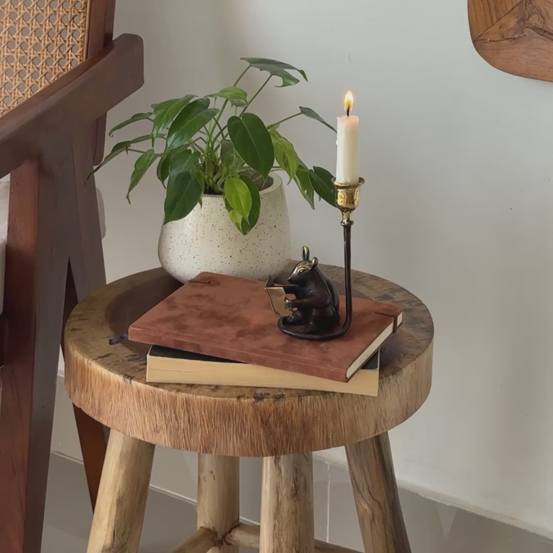 Brass Mouse Candleholder, vintage home gift