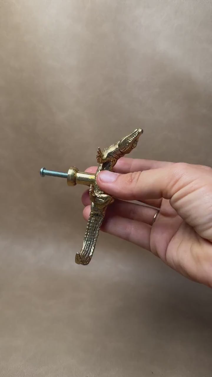 Brass Gecko Cabinet Knob