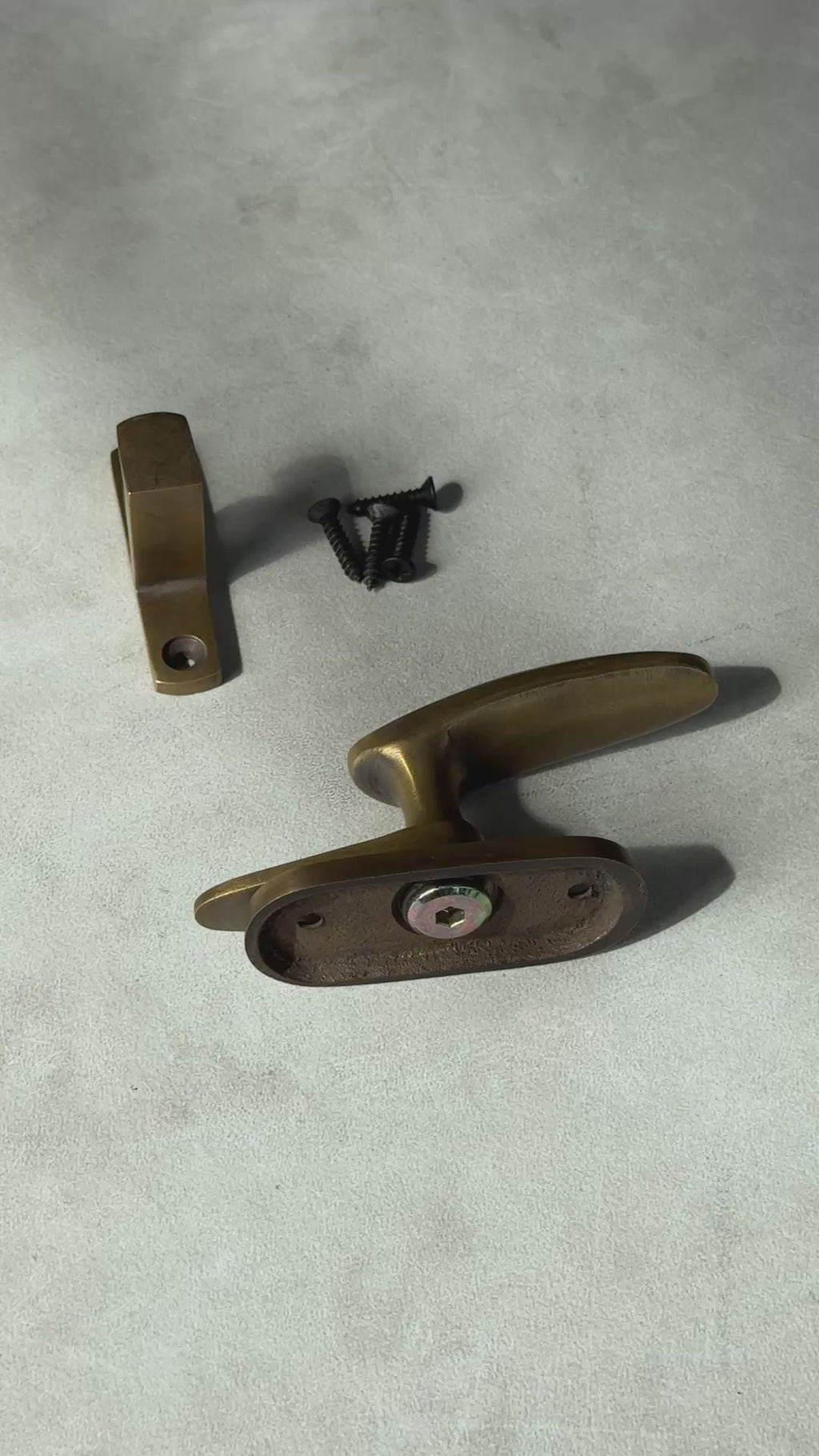 Vintage Brass Sliding Door Latch "Solid Bolt"