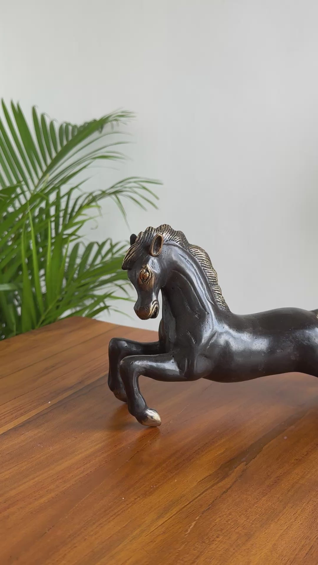 Vintage Jumping Horse Stallion Statue