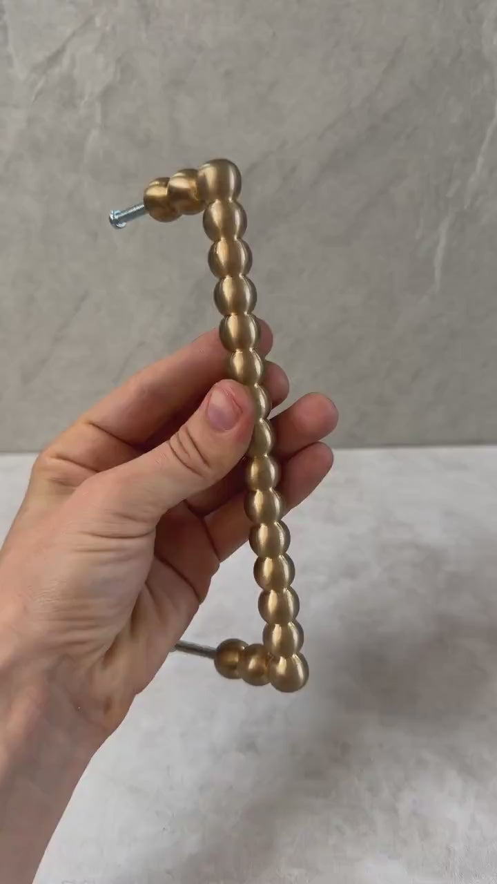 Brass Beaded Cabinet Handle
