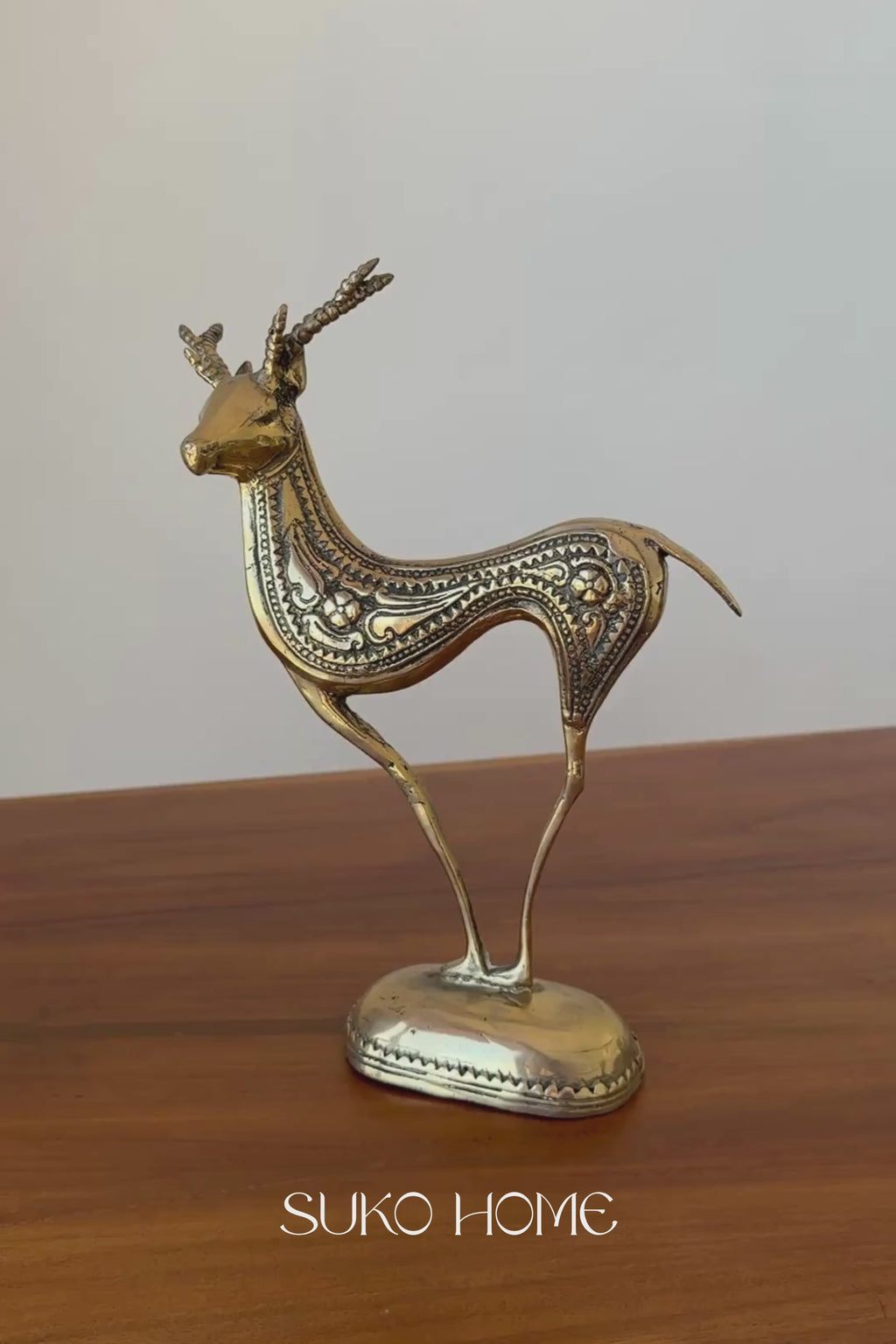 Handcrafted Brass Deer Statue