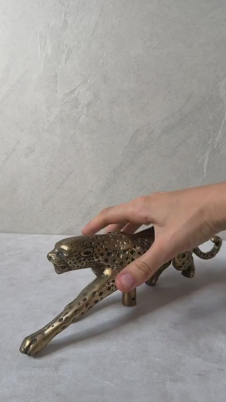 Vintage Brass Jaguar Door Handle "Safari Luxury"