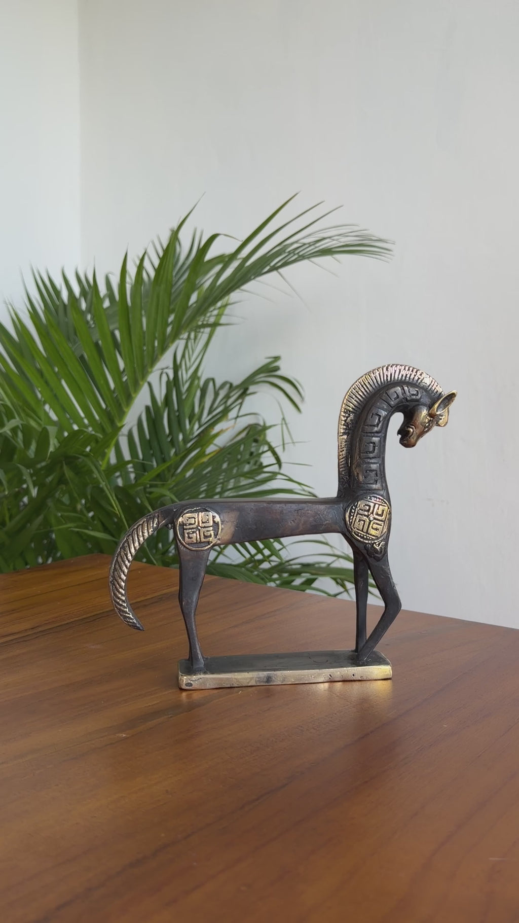 Handcrafted Brass Horse Figurine "Seminyak Nomad"