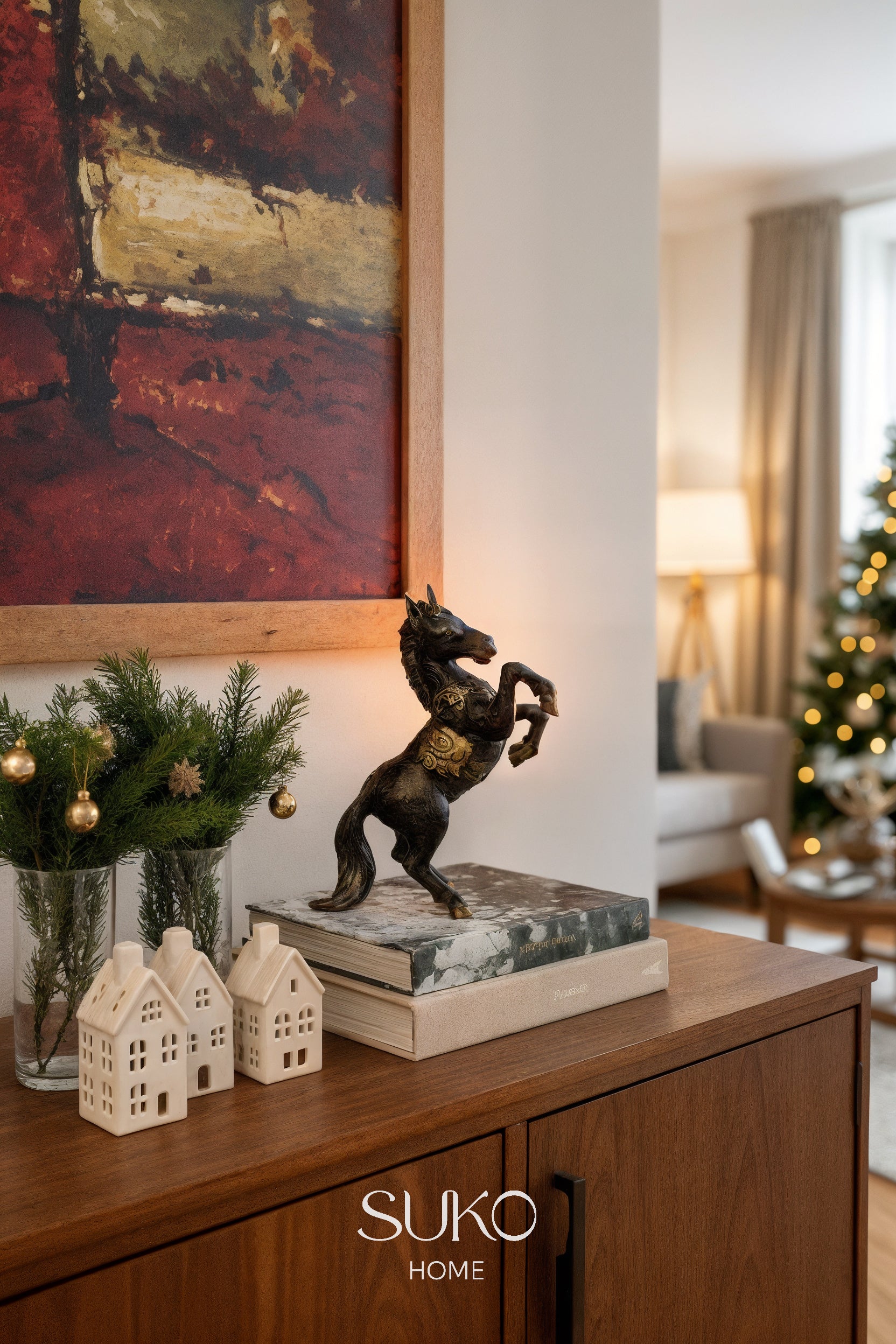 Vintage Brass Horse Statue